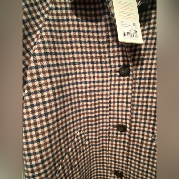 Sezane Clyde Wool Checkered Trench Coat - Picture 7 of 9